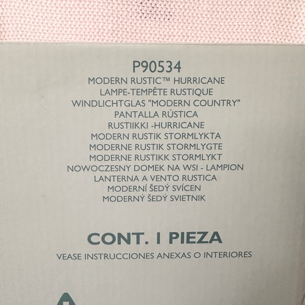 Partylite NIB P90534 Modern Rustic Country Hurricane Glass Candle Holder Retired - Picture 5 of 6
